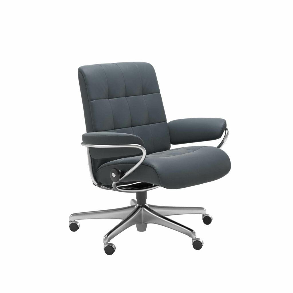 london low back office stressless sessel batick atlantic blue stahl