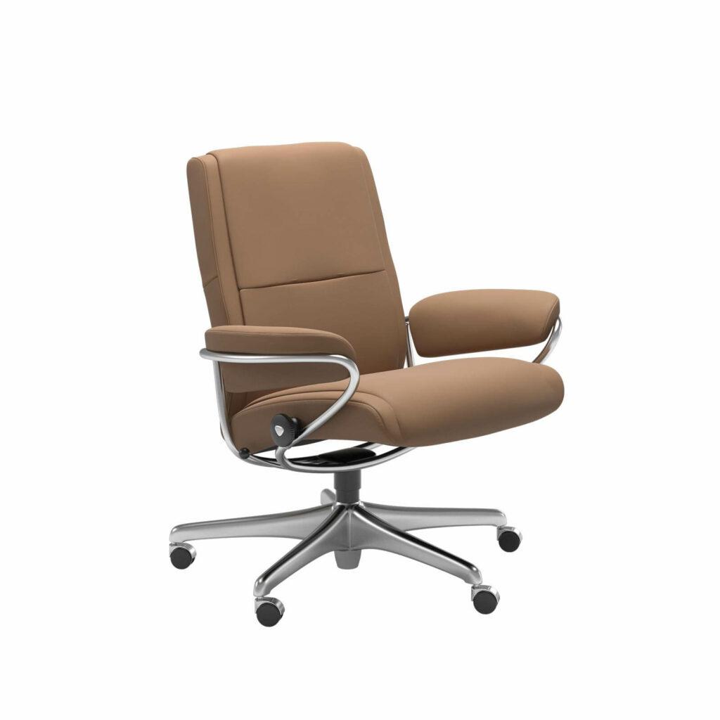 paris low back office stressless sessel batick latte stahl