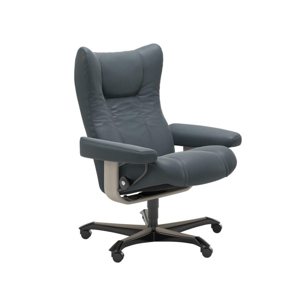 wing office stressless sessel batick atlantic blue whitewash