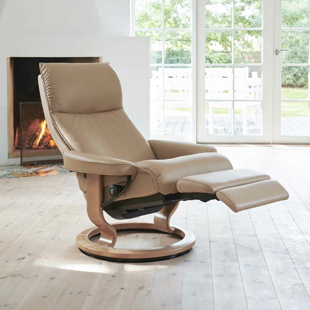 Stressless Sessel Aura Classic Power – Leder Paloma Sand Eiche