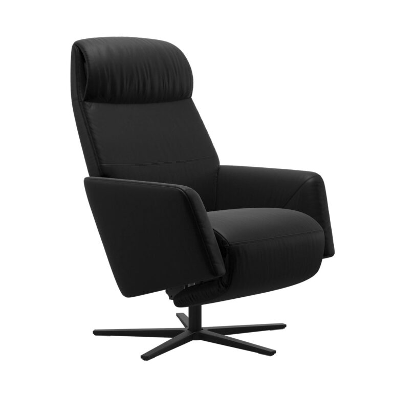 Stressless Sessel Scott in Leder schwarz mit dem Sirius Untergestell in schwarz