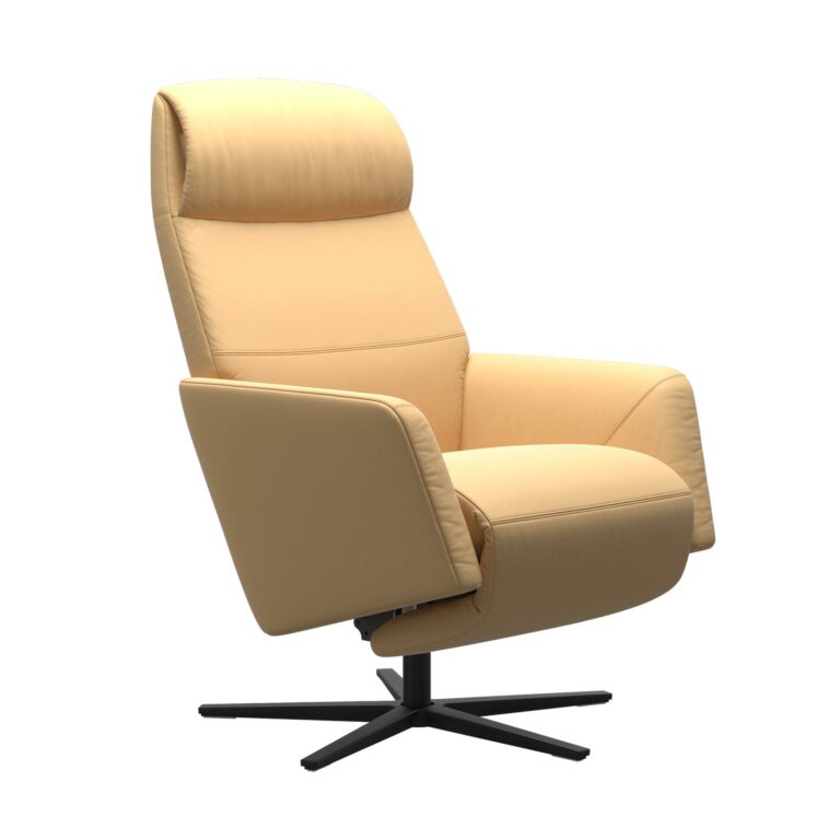 Stressless Sessel Scott in Leder gelb mit dem Sirius Untergestell in schwarz