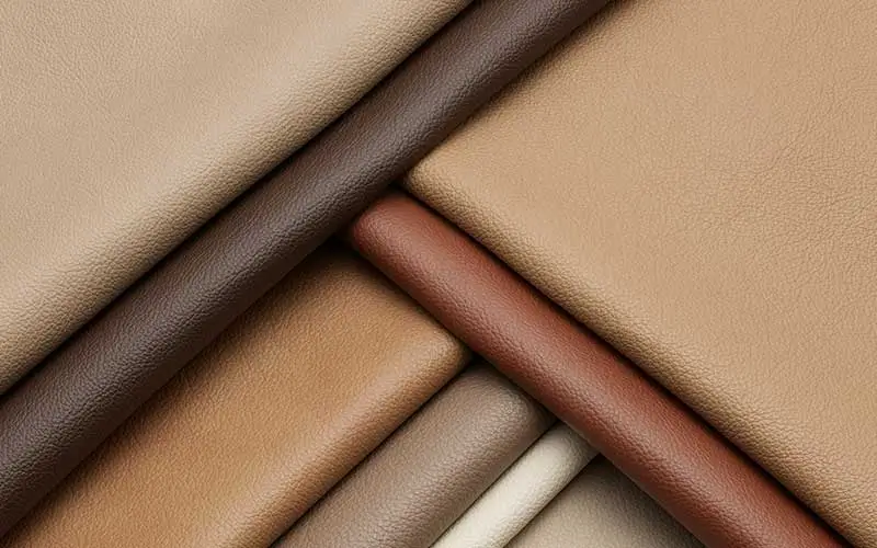 Startseite 27 Stressless Material Leder, Abbildung von verschiedenen Leder in verschiedenen Brauntönen